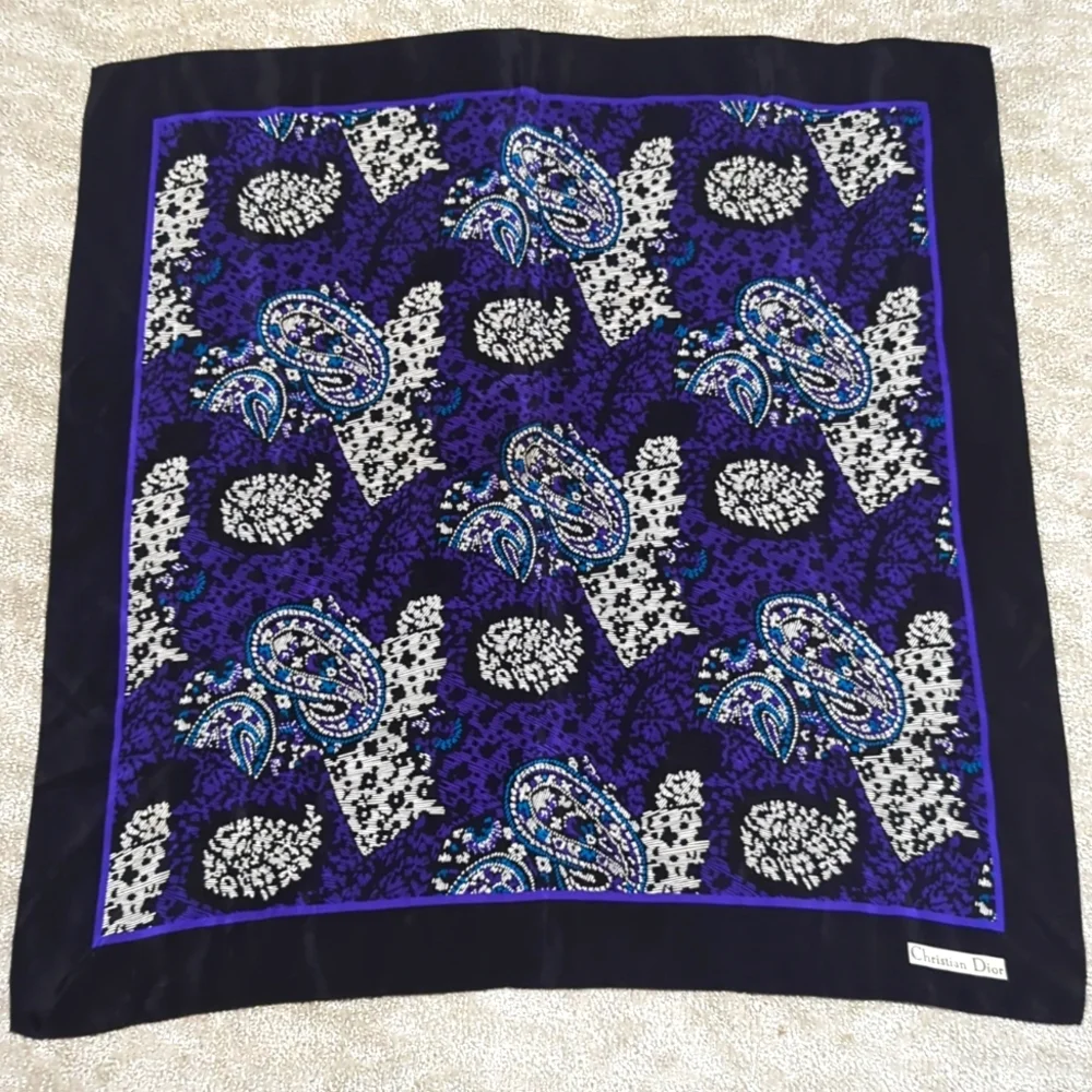 Christian Dior Square Scarf 100% Silk